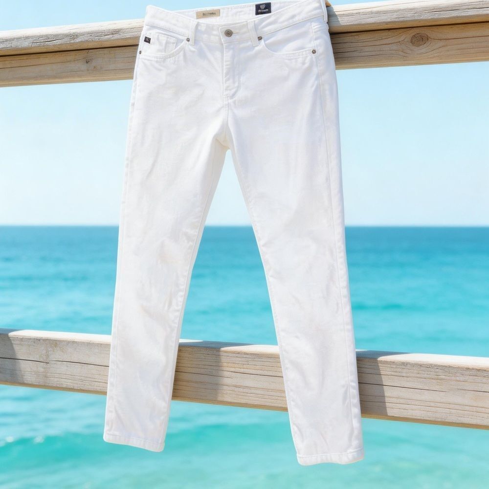 ADRIANO GOLDSCHMIED WOMENS SKINNY WHITE PANTS SIZE 28R